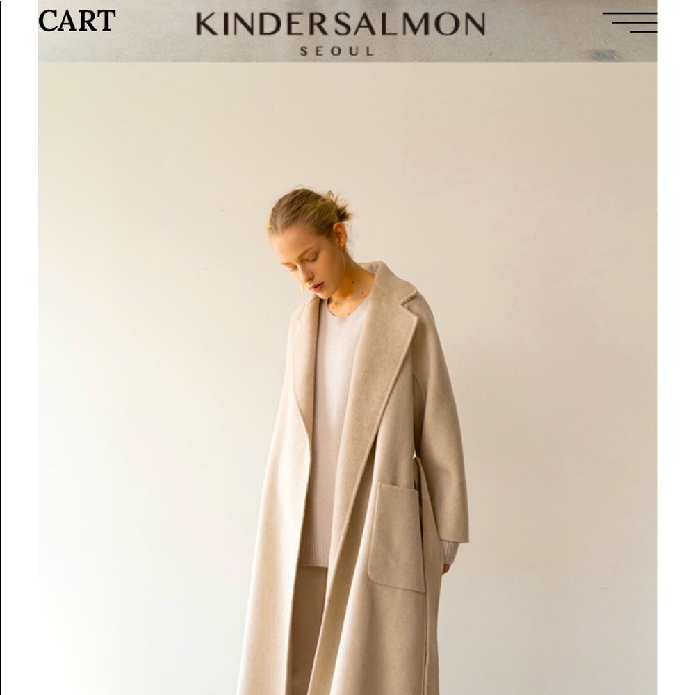 [ESSENTIAL] Handmade Herringbone Coat Light-beige - Kindersalmon